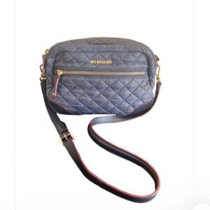 MZ Wallace Navy Quilted Crossbody Bag